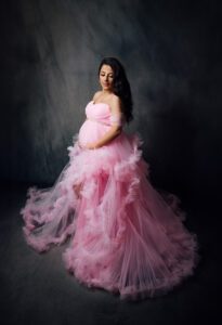 babybauch rosa kleid shooting